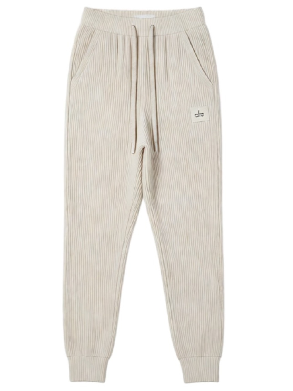 Alo Yoga Muse Sweatpant | Ivory Ribbed Knit Joggers | XS